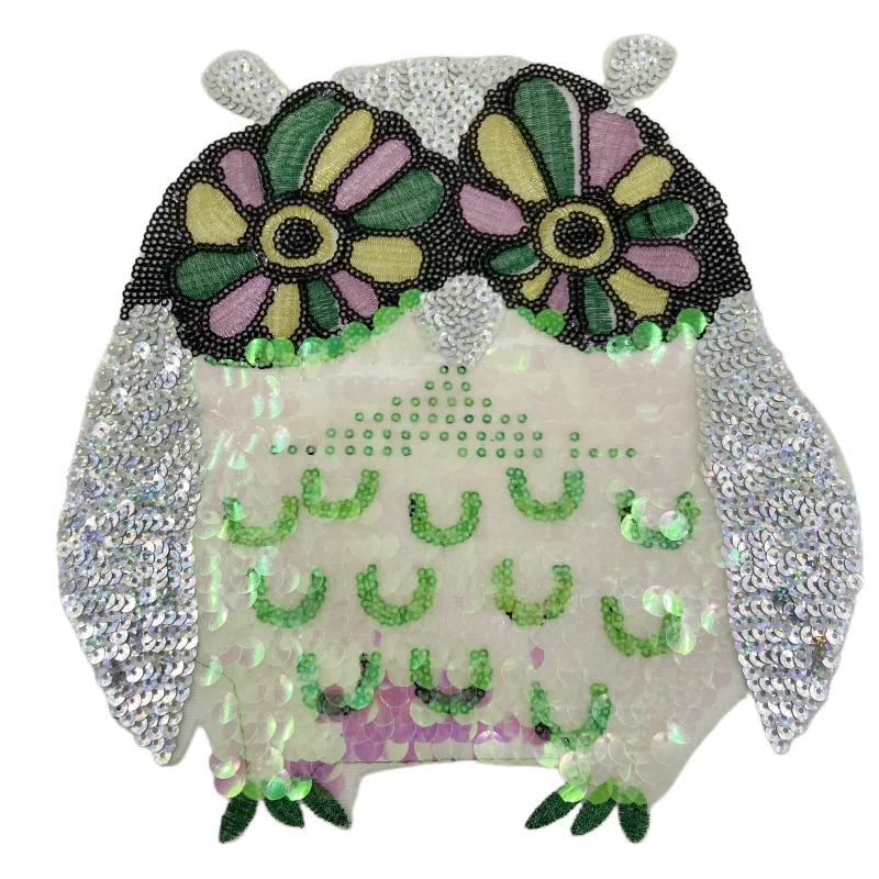 

4PCS Iron On Animal Patch Owl Parches Garment Accessoires Stickers Custom Embroidery Sequined Patches For Clothes Jackets P0080