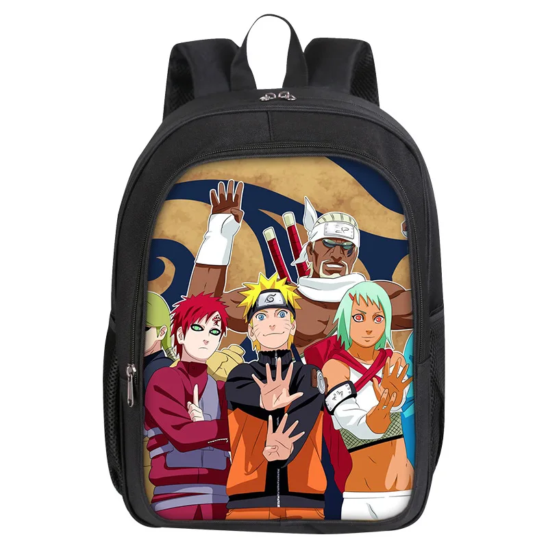 Mochila Estudante Naruto dos desenhos animados, casual e leve, almofada de ombro impermeável, resistente a manchas, mochila de grande capacidade, nova