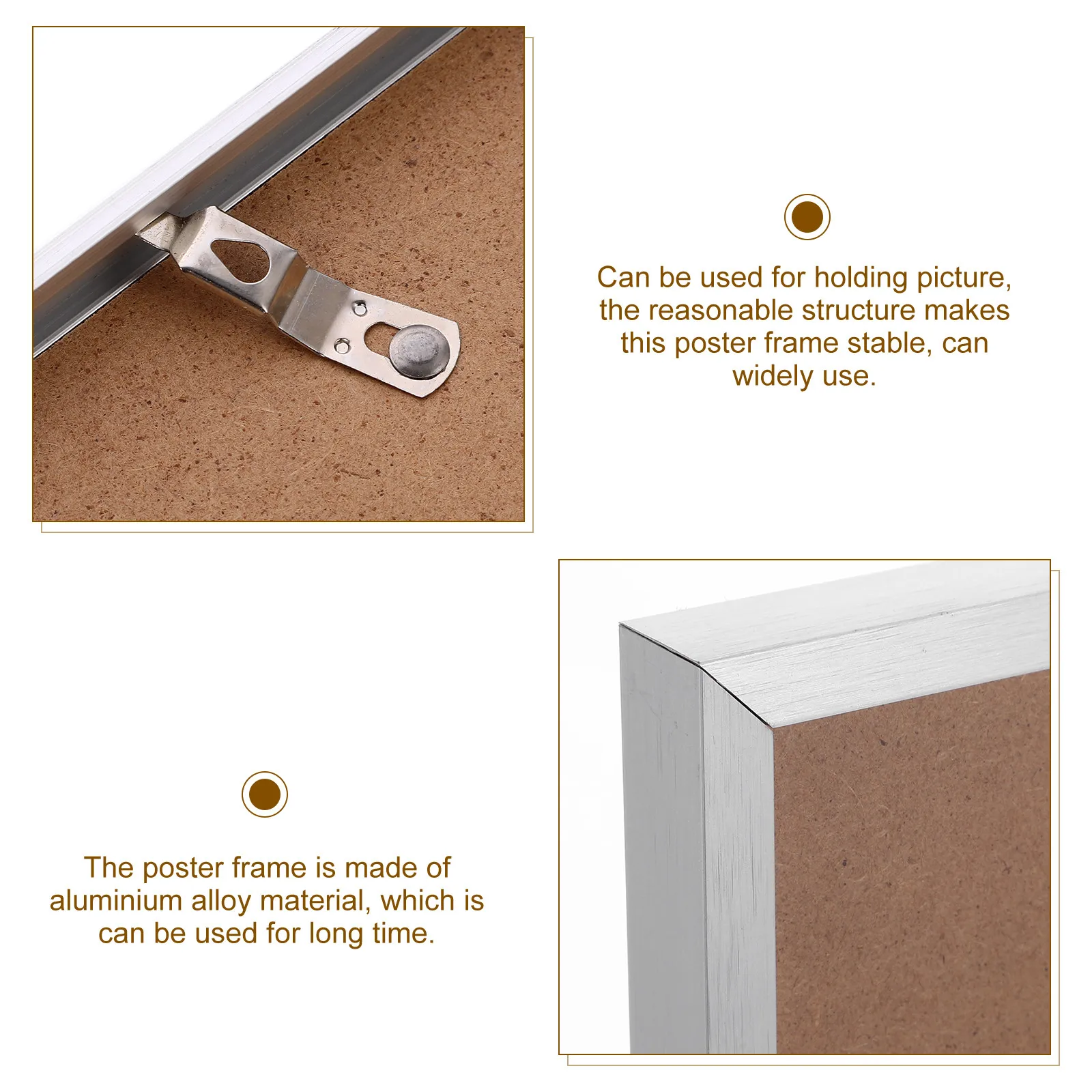 Aluminum Photo Frame Exquisite Workmanship Stable Structure Office Household Certificate Poster Frame Picture Frames