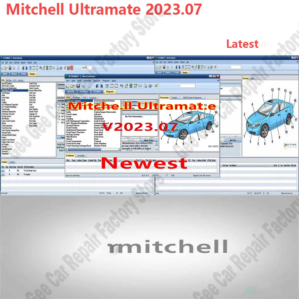 

Mitchel Ultramate 2023.07 obd2 scanner Car Maintenance Tool COMPLETE ADVANCED ESTIMATING SYSTEM+Patch for Unexpire+Install Video
