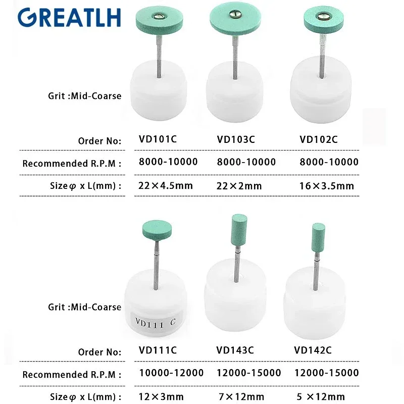 Dental Ceramic Diamond Polishers Grinding Head Stone Grinder Zirconia Ceramics Emax Crowns Polisher Lab Quick Polishing Burs