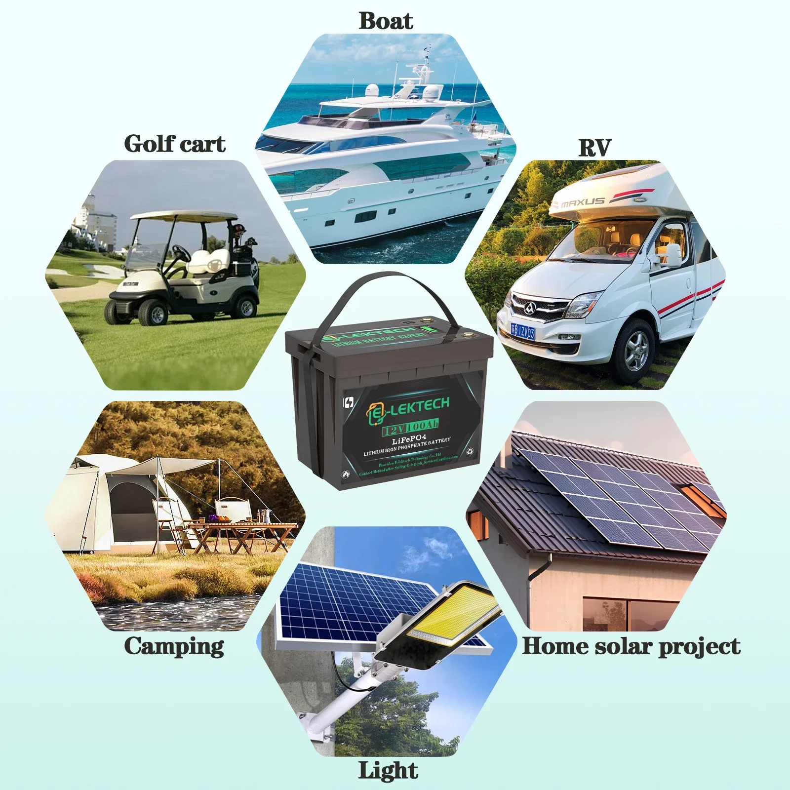 Imagem -06 - Bloco da Bateria do E-lektech-lifepo4 para o Sistema das Energias Solares Casa do rv Ferro de Lítio Incorporado de Bms 12v 24v 48v 50ah 100ah 200ah 300ah