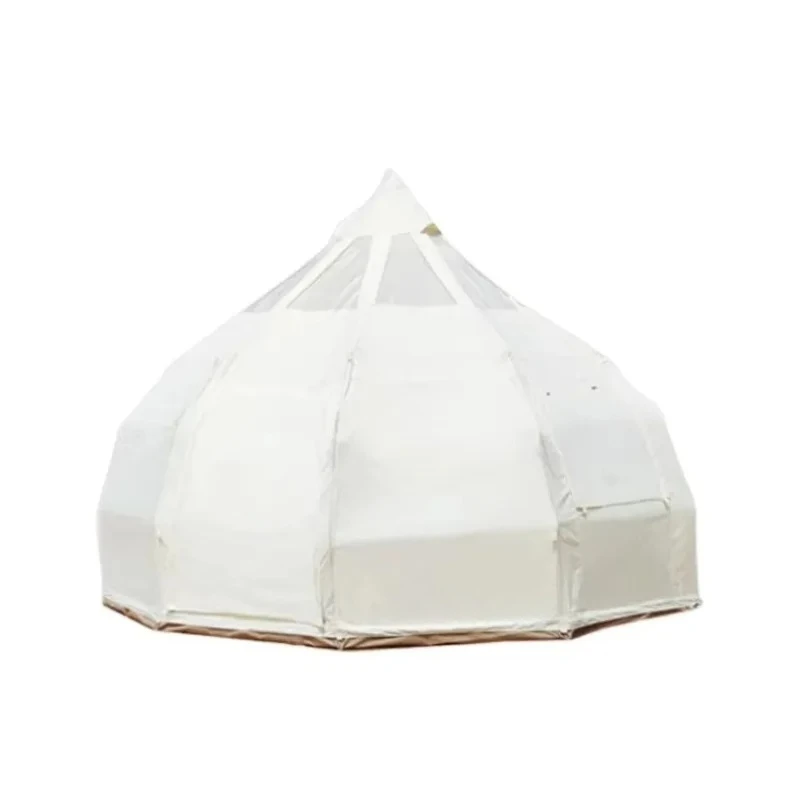 Venta al por mayor, tienda de campaña familiar con forma de gota de agua para exteriores, tienda de campaña Glamping Hotel, tela de algodón caqui, tienda de campaña con cúpula Oxford