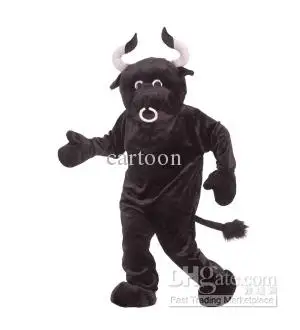 Novo preto bison bull mascote traje terno animal cosplay festa fantasia vestido roupa adulto tamanho traje da mascote