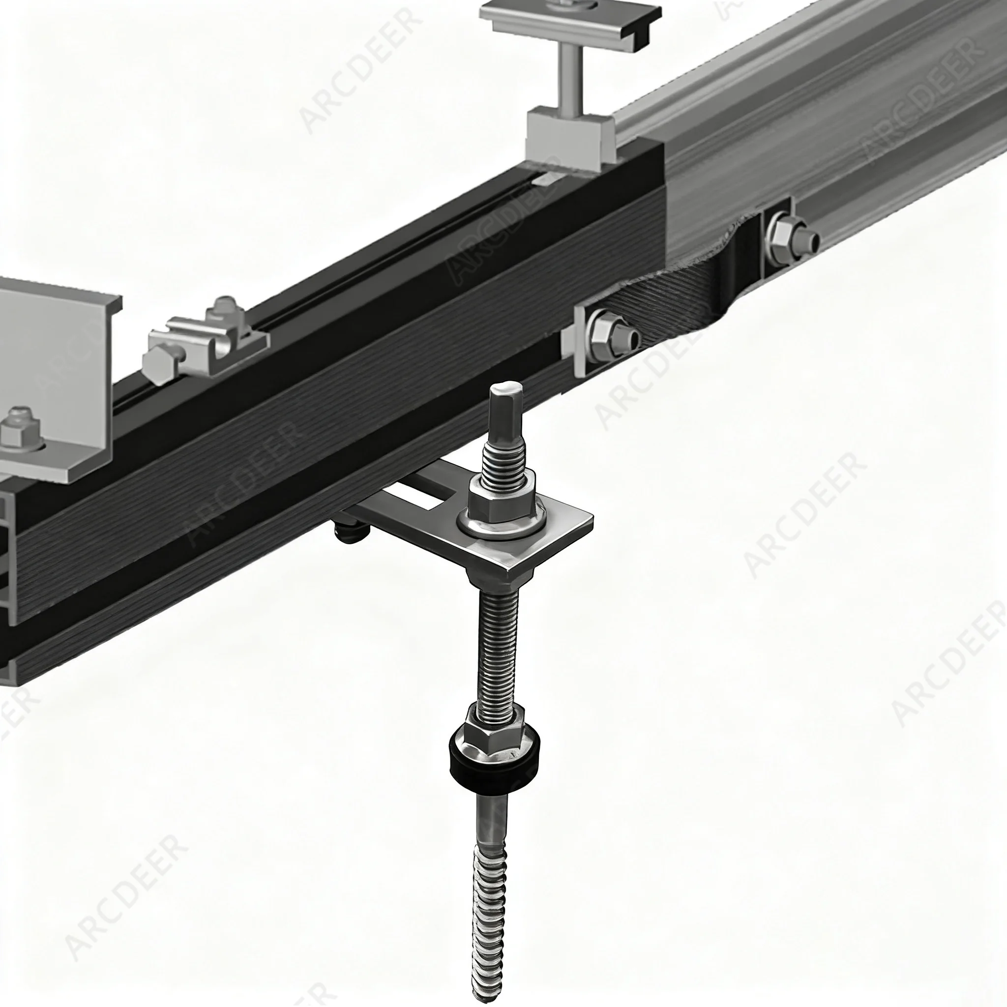 Hanger Bolt 304Stainless Steel Solar Mounting Hanger Bolts Solar Panel Accessories for Fence Pergola Construction Play Equipment