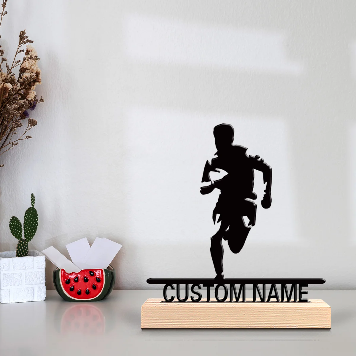 1 Stück Romantische Personalisierte Maßgefertigte Metallstatuen Sportbegeistertengeschenk mit Holzsockel, Perfekt für Schlafzimmer, als Erinnerungsstück