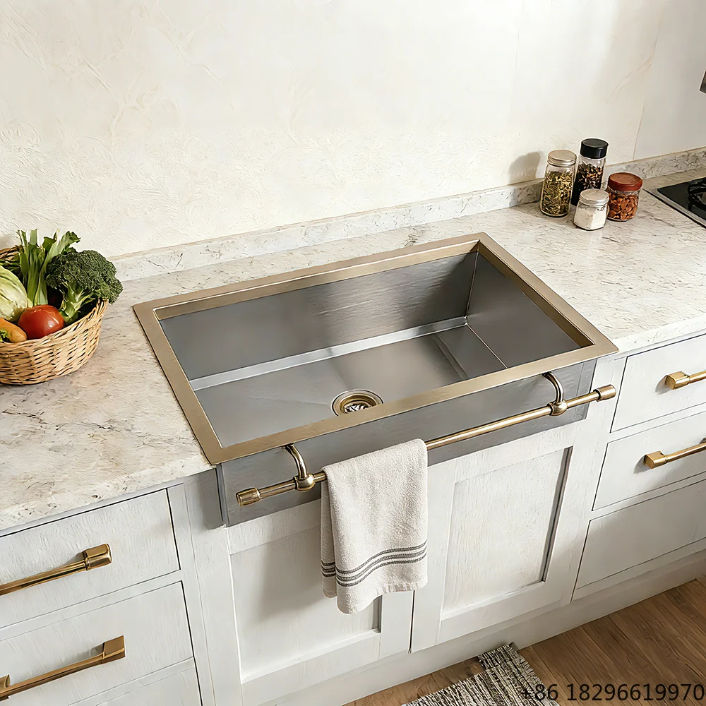 Hot Sale Italian Single Bowl Stainless Steel Handmade Kitchen Sink American Retro Basin Home Use