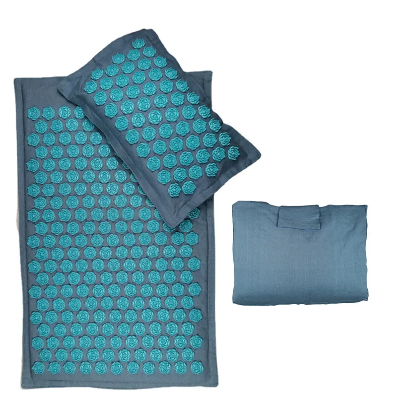 Lotus Spike Acupressure Mat natura lino palma da cocco massaggio cuscino Yoga Mata Do Akupresury Lotus Spike Poduszka Do Masażu