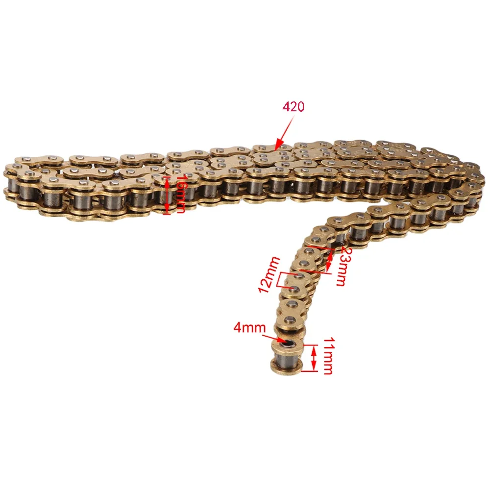 Motorcycle Gold Oil Seal Chain Set For 420 Chain 102 106 Links For Dirt Bike ATV Quad MX Enduro Motocross Racing Motocross