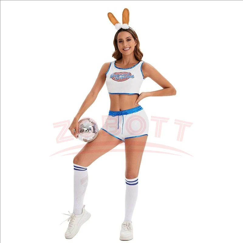 Disfraz de conejo Space Jam Lola, disfraz de conejo, disfraces de mermelada de conejo, ropa de fiesta de Halloween para mujeres y niñas, traje de Carnaval, camisa
