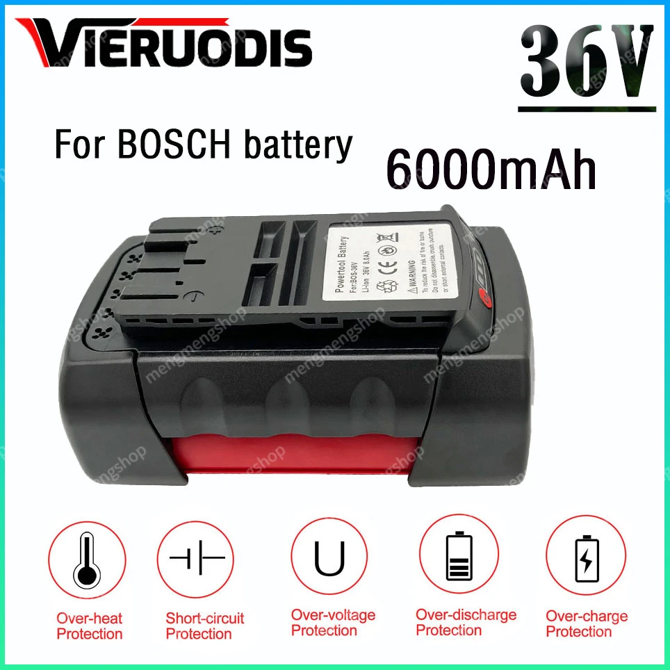 

36V Battery for Bosch BAT810 BAT840 6.0AH Rechargeable Lithium-Ion Replacement Tools Batteries D-70771 BAT836 BAT818 2607336003