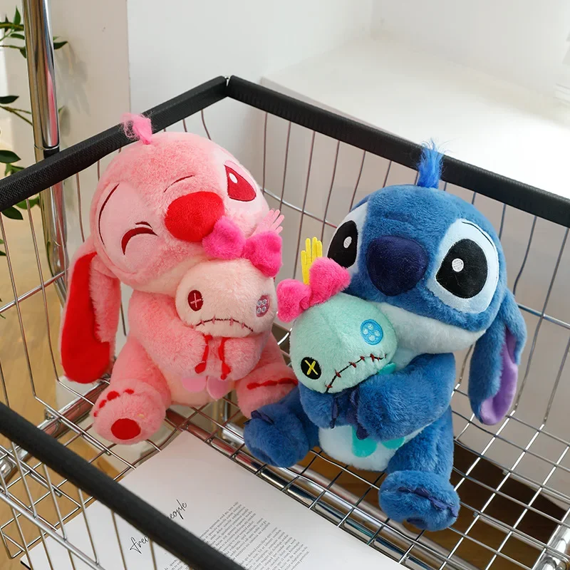 32/75cm Disney Lilo and Stitch Plush Toys Anime Plushie Stich Dolls Kawaii Angel Scrump Pillow Stuffed Gift Kids Christmas