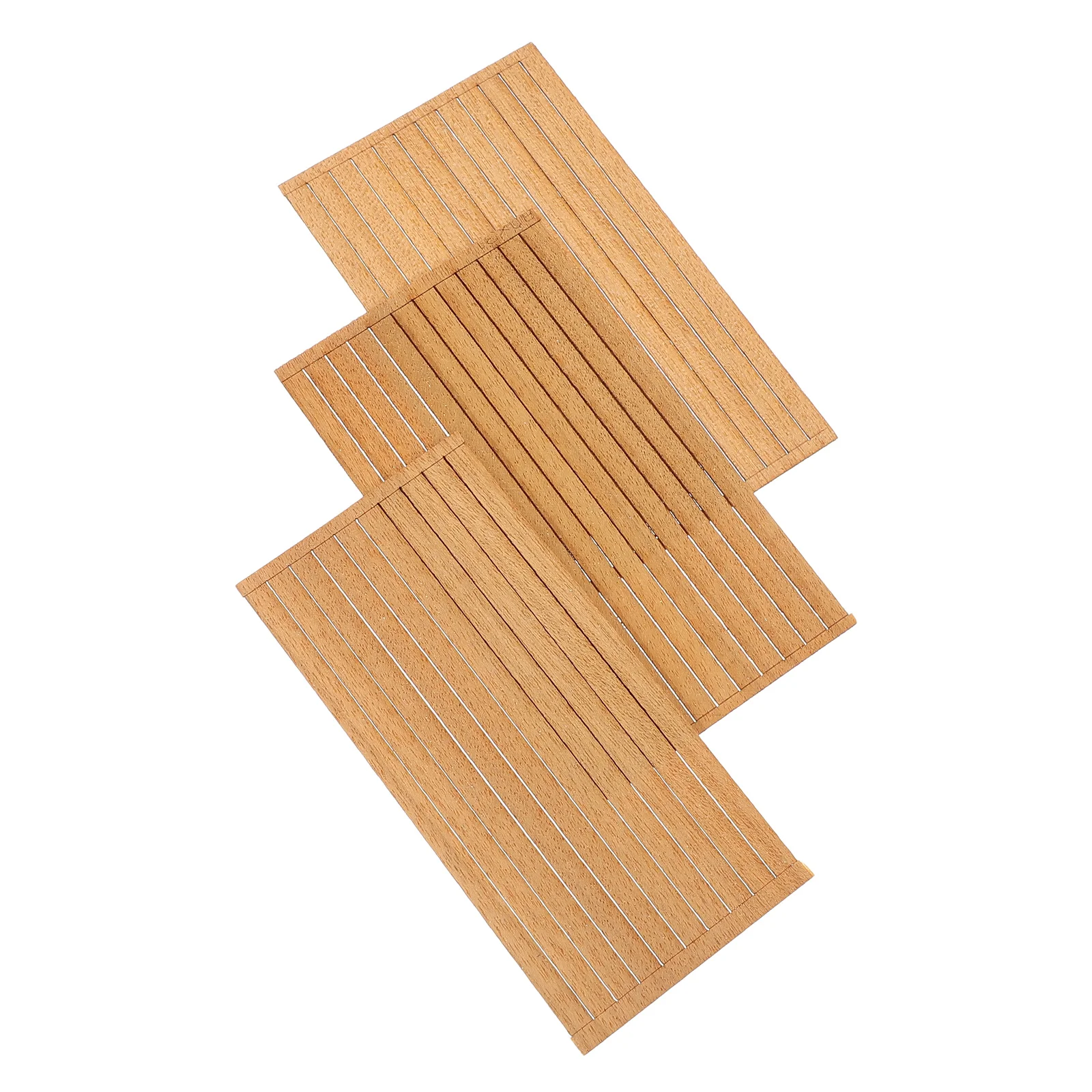 

80 Pcs Solid Wood Assembled Sailing Accessories Boat Model Flooring Material Sailboat Toy Making Dollhouse Wooden Decking Board