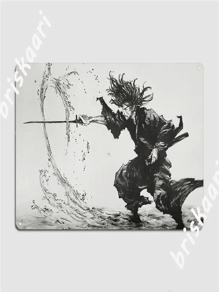 Vagabond Miyamoto Musashi Metal Wall Sign  Vintage Tin Sign Poster for Home Bar Pub or Cafe Decor  Unique Wall Art for Anime and