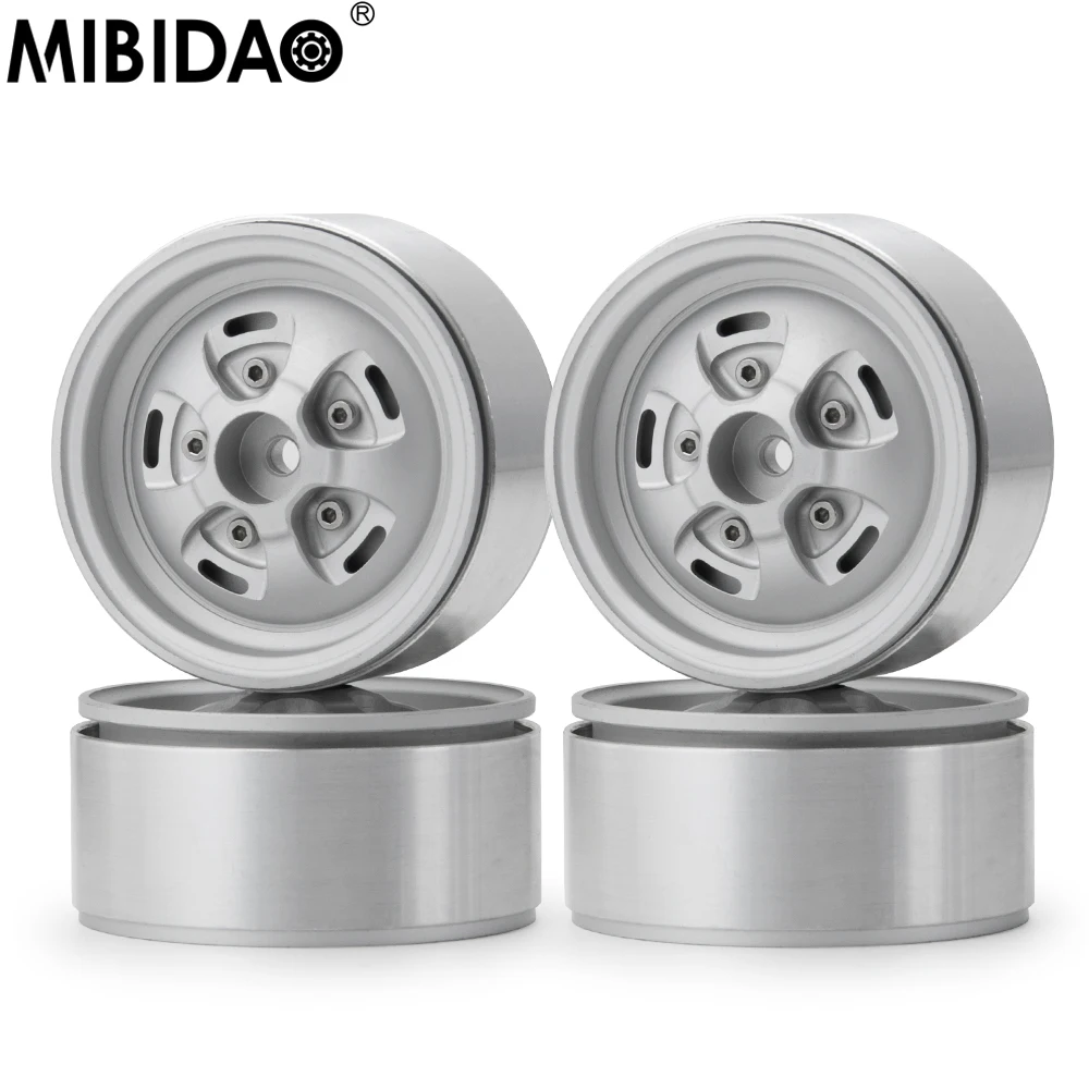 MIBIDAO 1.9 "metalowy felgi na piastę koła Beadlock 26mm szerokość dla 1/10 Axial SCX10 90046 D90 TRX4 Redcat zdalnie sterowany samochód gąsienicowy