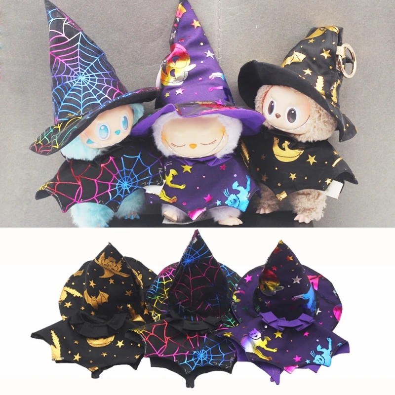 

For Labubu Doll Halloween Series Witch Hat Cute V1 V2 V3 Labubu Pumpkin Skirt DIY Clothing Accessories Creative Toy Gift