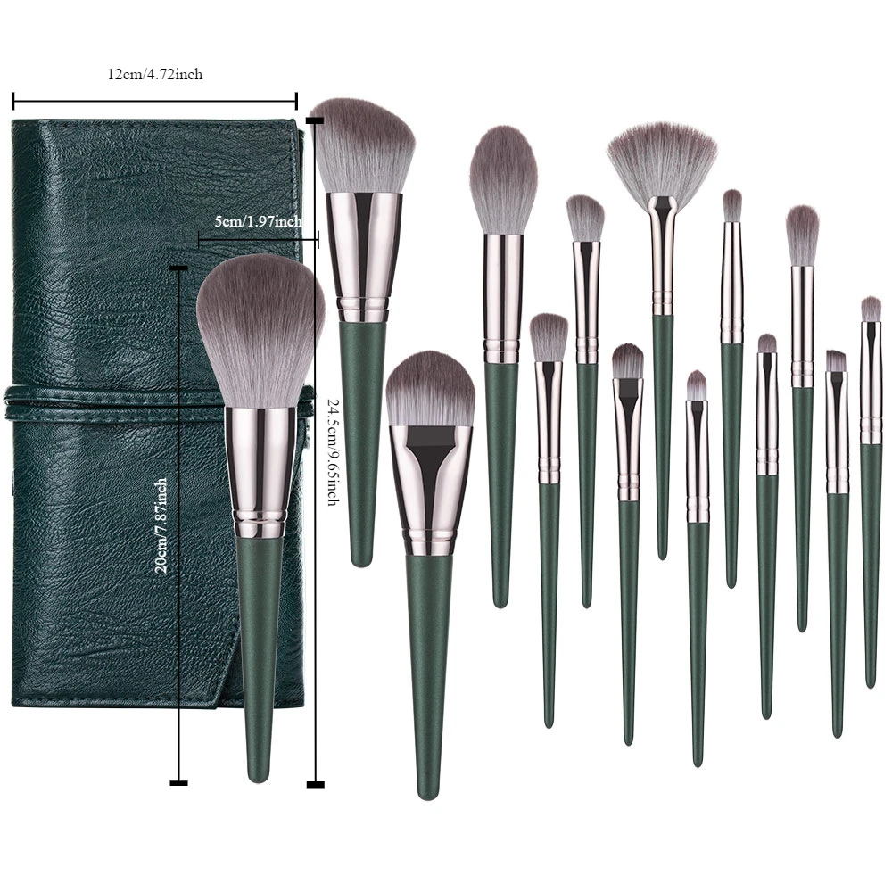 14-piece Makeup Brush Wooden Handle Set Soft Fluffy Eyeshadow Brush Concealer Brush Blush Brush Eyebrow Brush Makeup Brush Blend