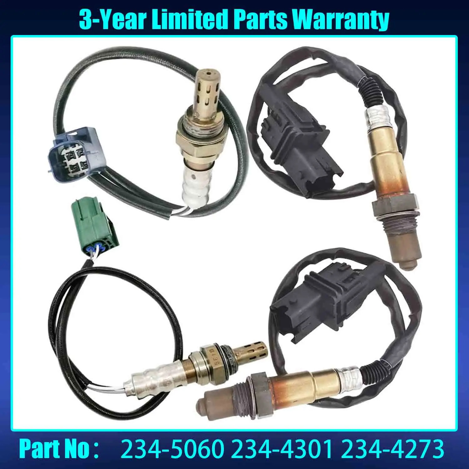 4 Uds 234-5060 234-4301 234-4273 Sensor de oxígeno Compatible con 2004-06 para Nissan Altima 3.5L, 2007-09 para Nissan Quest 3.5L