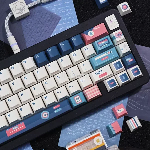 

Keycaps retro poster wind mechanical keyboard custom keyboard keycaps original height pbt keycaps