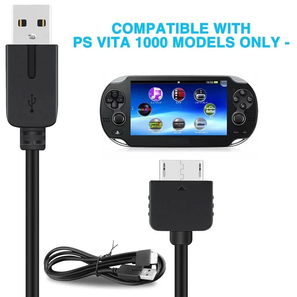 Cable de Carga USB para PS Vita 1000, Cable de Carga y Sincronización de Datos de Alta Velocidad de 3.3 Pies para Consola de Juegos PlayStation Vita PCH-1000/1001/1102
