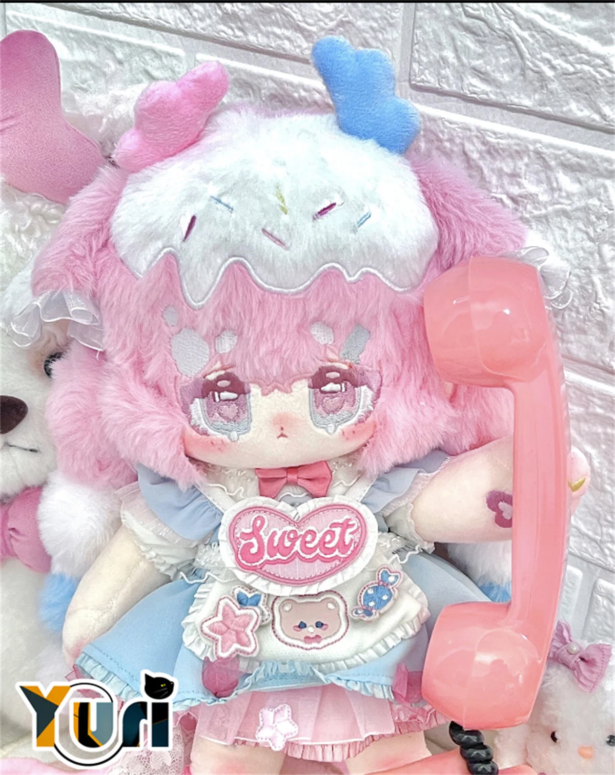 Anime Angel Elf Monster Cotton Candy Pink Hair Girl Stuffed 30cm Long Legs Plushies Plush Cotton Doll Body Toy For Kids Gifts