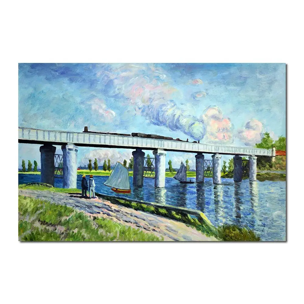 

High quality Claude Monet paintings for sale Rainway Bridge at Argenteuil Canvas art hand-painted