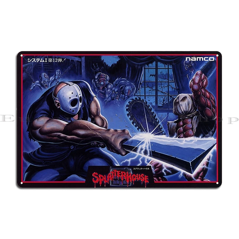 Splatterhouse House of Splatter Redux Blue Edition Metal Pub Plates Design Retro Poster Customize Tin Sign Poster
