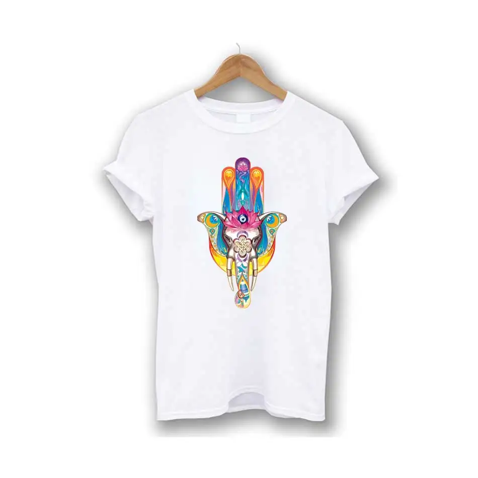 Hamsa fatima hand Iron-On Transfer For Clothing DIY Washable T-Shirts Stickers Religious Talisman Colored Sign Patches Appliqued