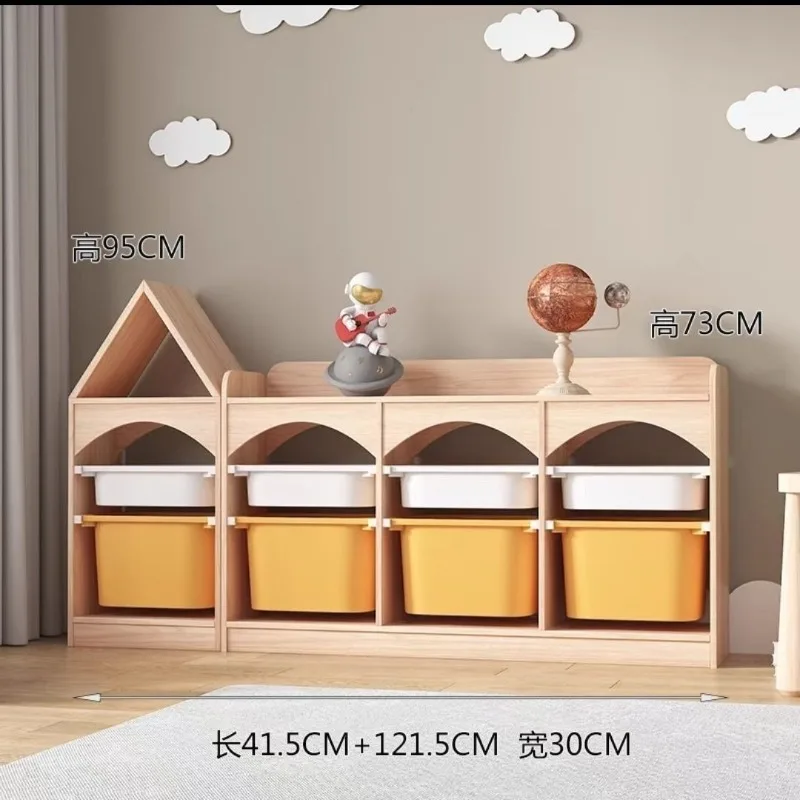 Multifunctional combination shelf drawer type kindergarten large capacity solid wood storage box