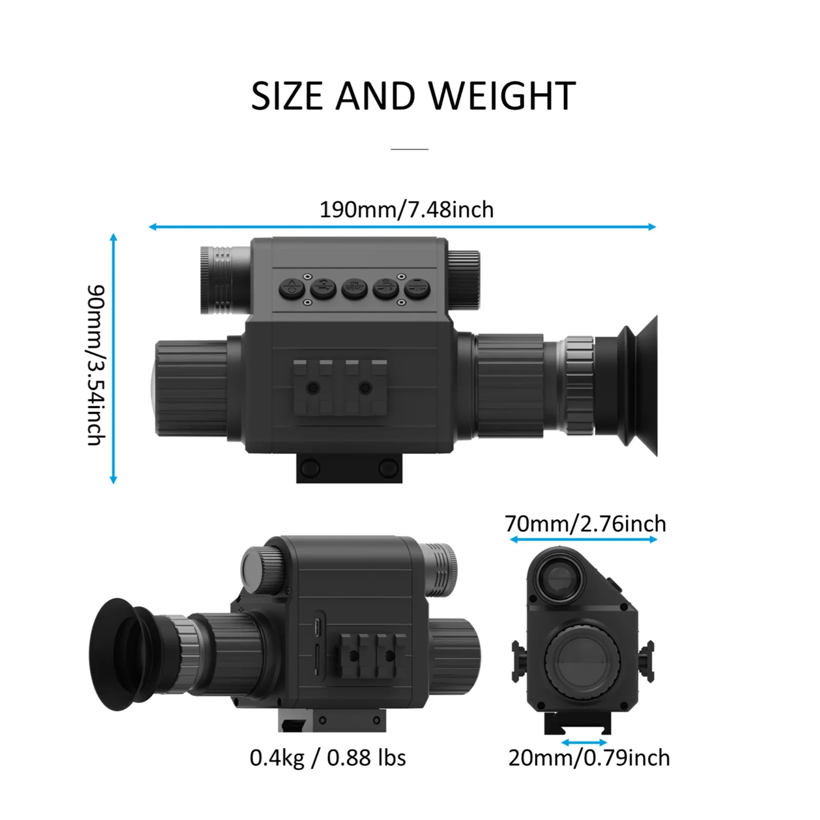 Megaorei M5 Pro การล่าสัตว์ Night Vision ปืนไรเฟิลกระจกกล้องโทรทรรศน์พร้อมกับ Orbital Monoeye คลิปประเภทอินฟราเรด telescopic สถานที่ท่องเที่ยว