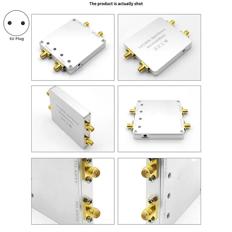 Gift For Her Dual Band 2.4Ghz 5.8Ghz Two Input Two Output 4W 36Dbm Bidirectional Amplifier With Power Supply And Cables EU Plug