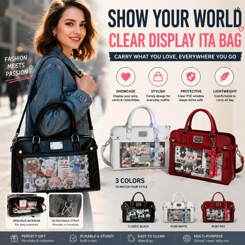 

Women Handbag Korean Y2k Aesthetic Itabag Transparent Vintage Simple Crossbody Shoulder Bag Itabag Aesthetic Pin Display Gift