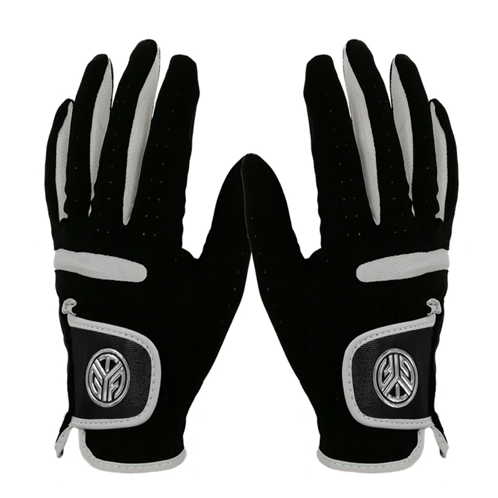 Men's Golf Glove Left/Right Hand Micro Soft Fiber Breathable Non-Slip Golf Gloves Men Color Black