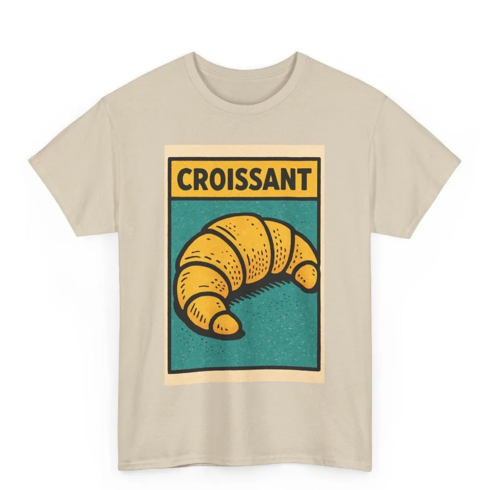 

Croissant Retro Comic T Shirt Unisex Vintage French Pastry Graphic Tee Funny Breakfast Style Gift for Her Bold Brunch Lover