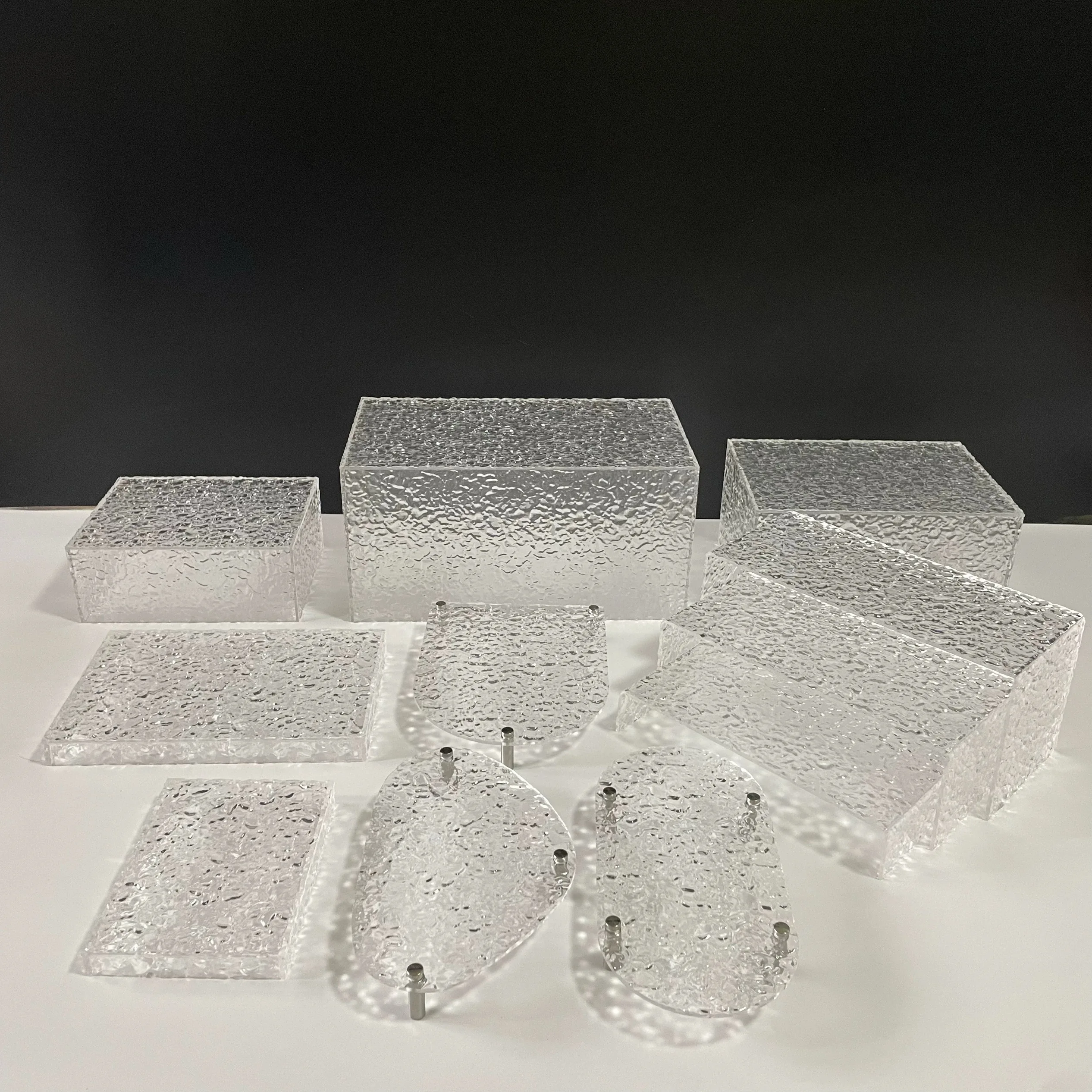 20Pcs Clear Acrylic Buffet Food Display Riser Luxury Cake Stand for Wedding Birthday Party Sweets Flower Table Centerpiece Decor