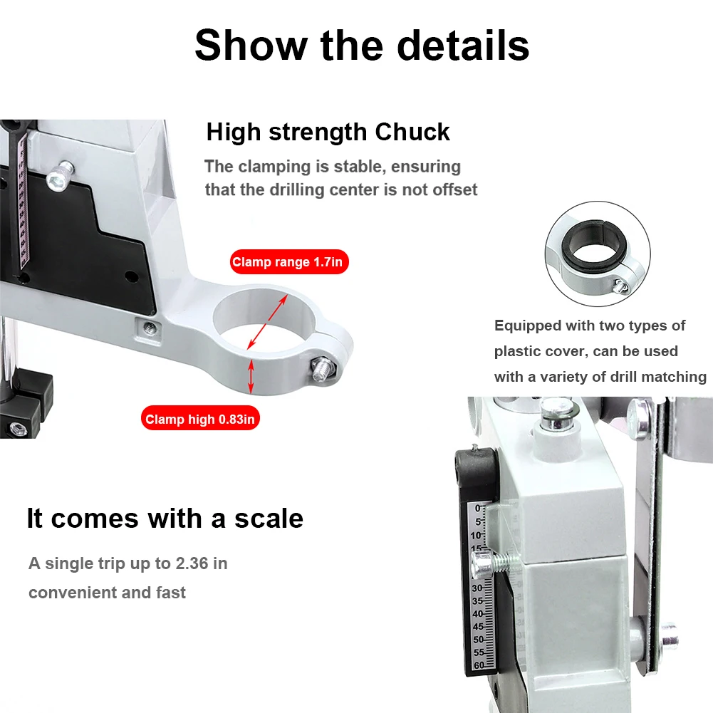 Table Top Drill Fixed Frame Single-Head Bench Drilling Machine Chuck Multifunctional Aluminum Alloy Power Grinder Accessories