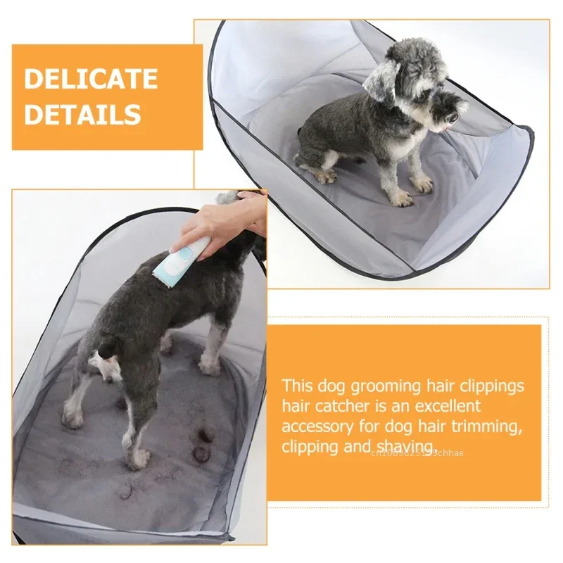 1set Foldable Pet Salon Hair Storage Net Bag Pet Shearing Basket for Shaving for Dog Cat Cleaning Pet Grooming Cleaning Supplies