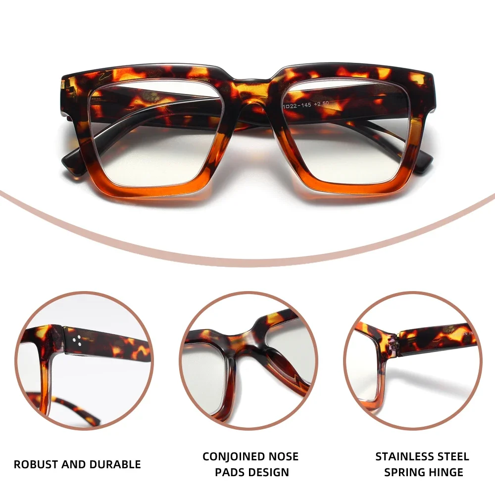 KINGDREAM النساء نظارات للقراءة بعيدة النظر نظارات الكمبيوتر إطار كبير الحجم مضاد للضوء الأزرق طول النظر الشيخوخي نظارات + 1.0 ~ + 3.5