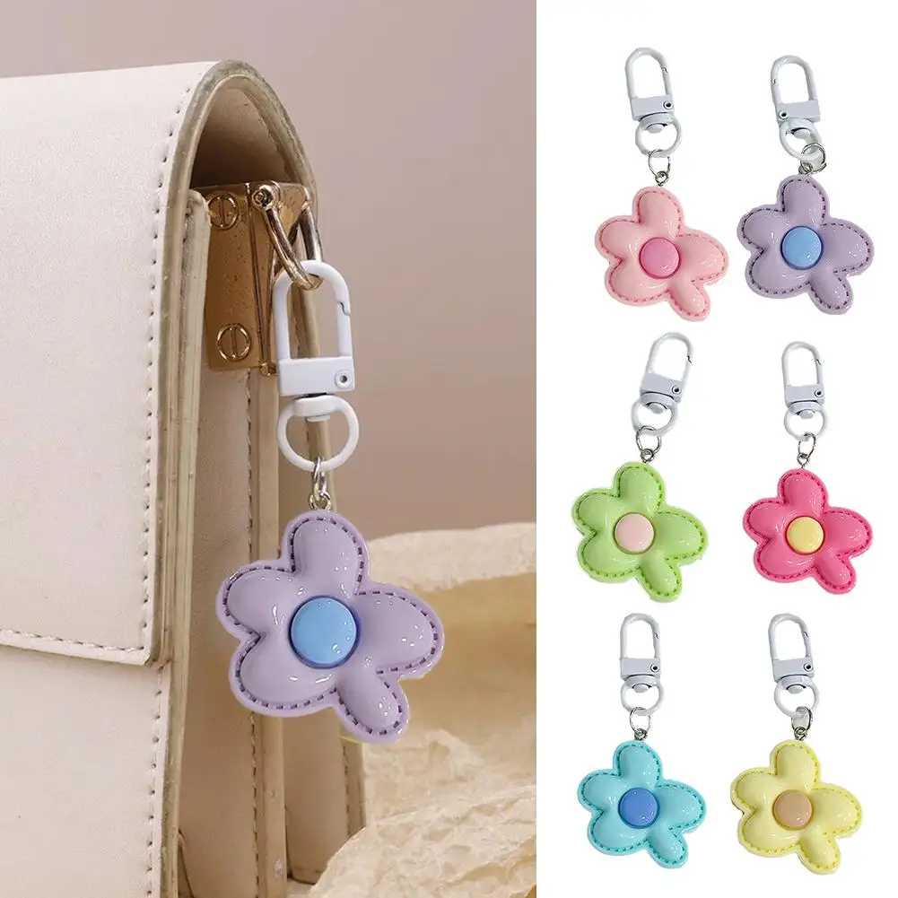 Candy Color Flower Keychain Lovely Flower Keychain Cute Backpack Ornaments Pendant Keyring For Bag Jewelry Gifts