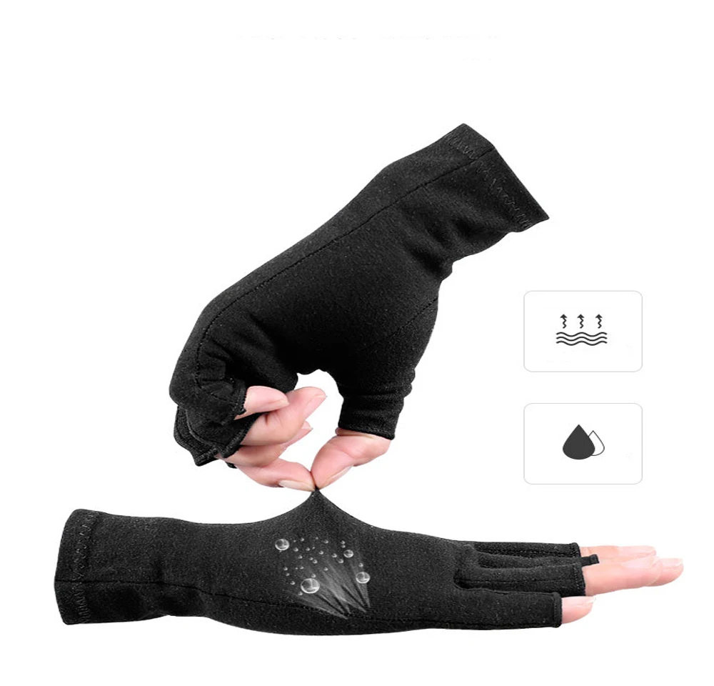 1 Pairs Winter Warm Arthritis Gloves, Compression Arthritis Gloves for Men & Women,Open Finger for Rheumatoid,Osteoarthritis