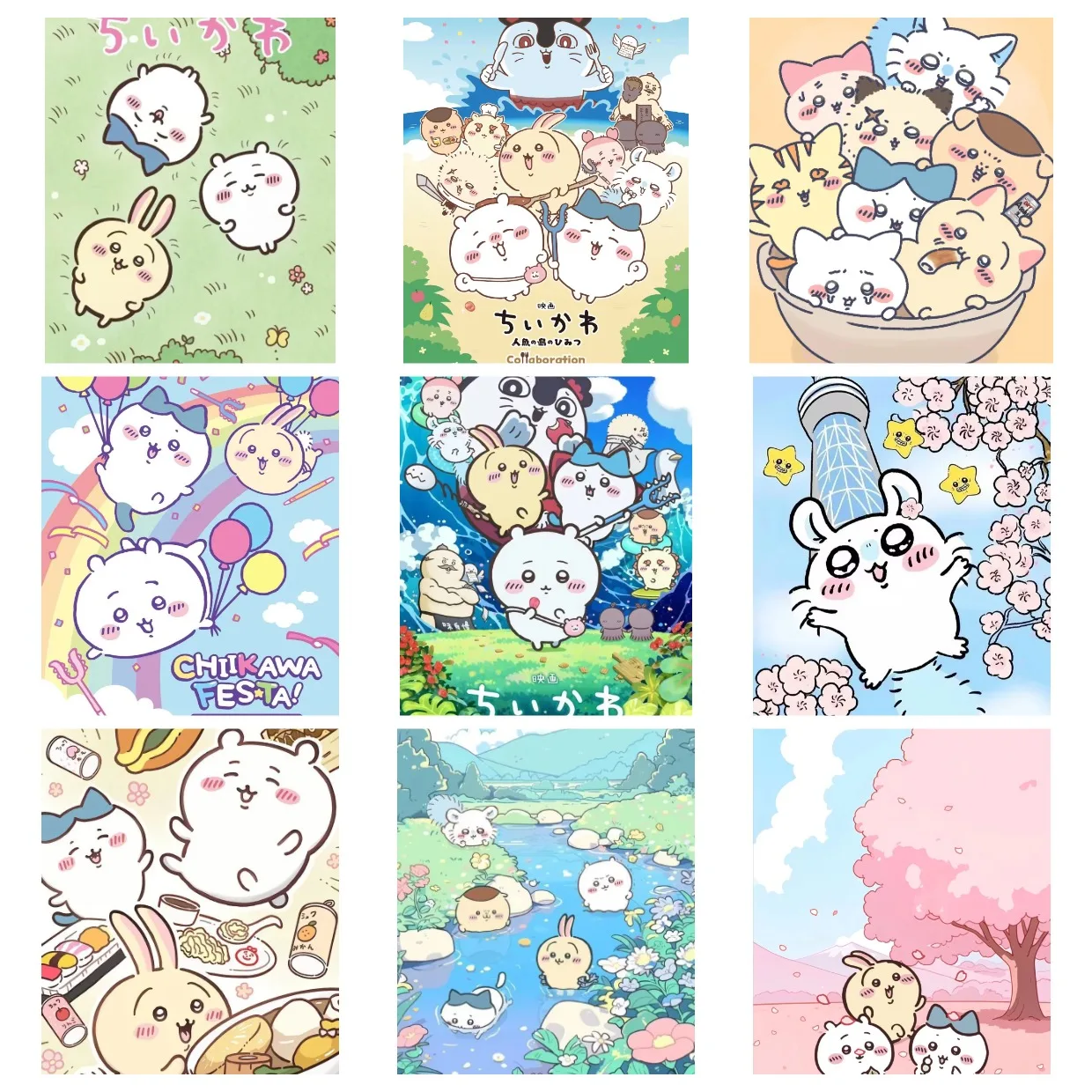 Chiikawa Cherry Blossom Jigsaw Puzzles 500/1000/1200/2000PCS Handmade Art Gameroom Bedroom Home Decor Birthday Party Gift
