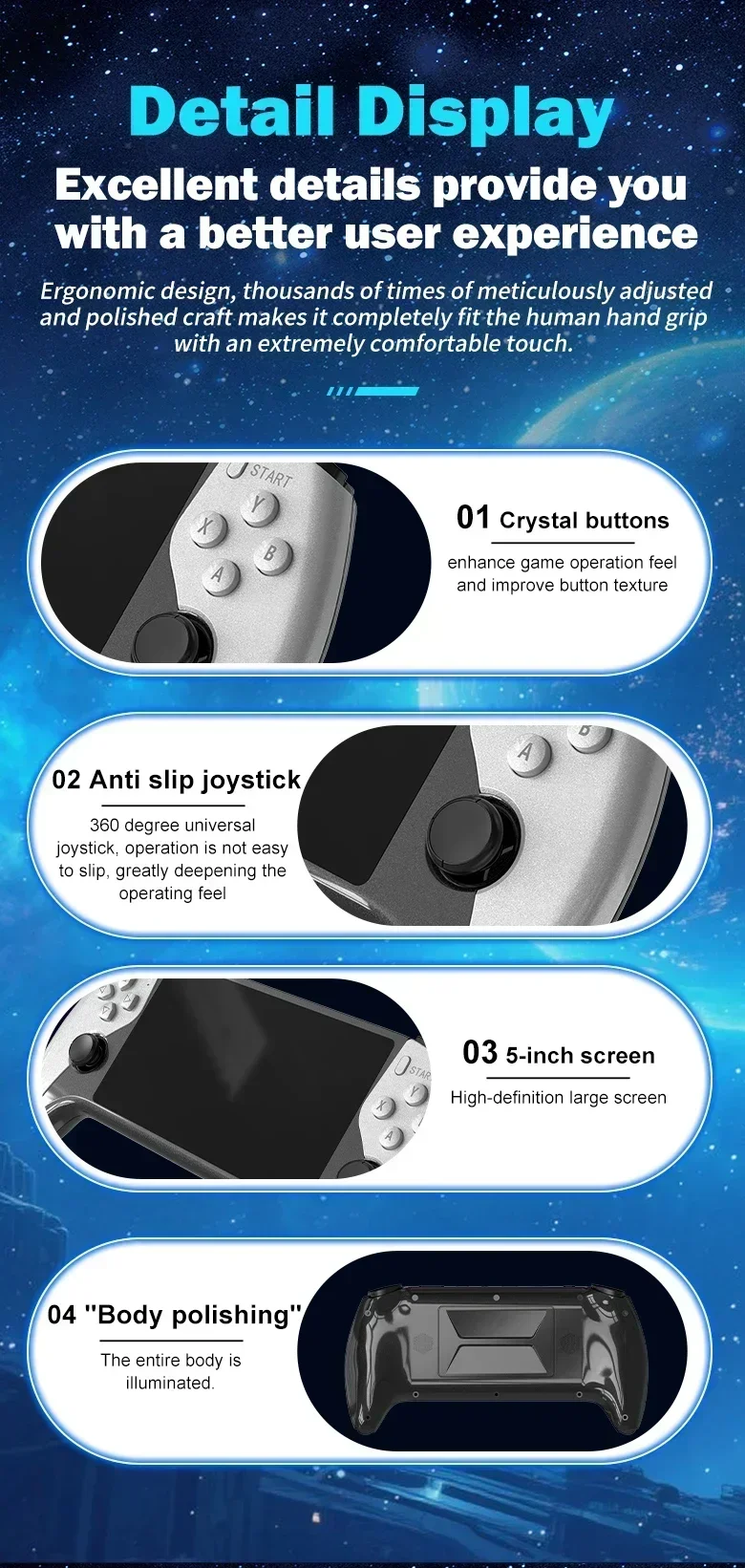 Retro Handheld Game Console Linux System 5 Inch Ips Screen Player_voghion.com
