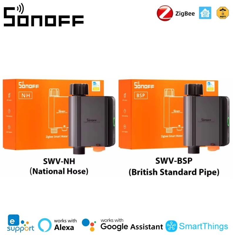 

SONOFF SWV Zigbee 3.0 Smart Water Valve IP55 Sprinkler Controller Smart Home Automatic irrigation System Work with Alexa Google