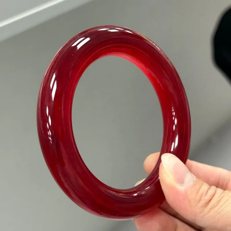 

Natural Red Quartzite Jade Bracelet Women's Round Jade Bracelet Jewelry