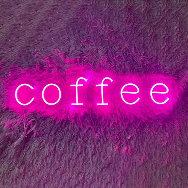 Custom Coffee Neon Sign Light LED Cafe Sale Shop Bar Window Wall Door Hanging Flex Transparent Acrylic Gift Business Decoration