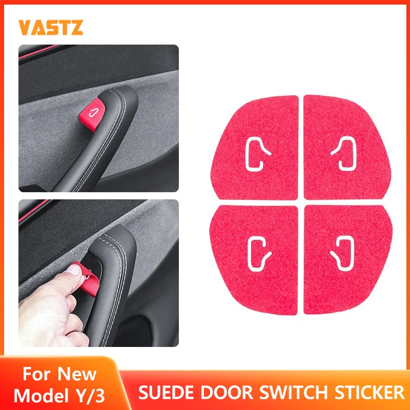 

Suede Door Switch Sticker for Tesla Model Y Juniper 2025 2026 Model 3 Highland Interior Protection Cover Trim Accessories