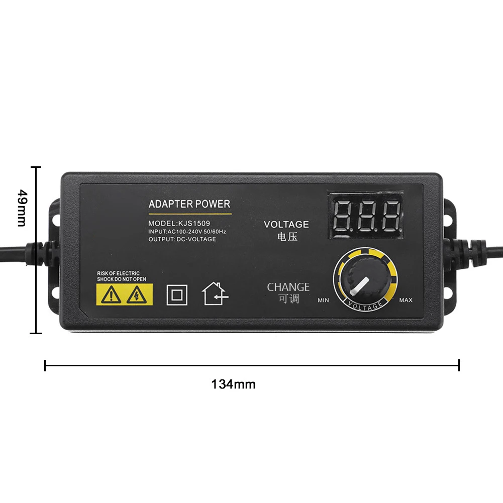 

Practical Voltage Regulation Power Supply Adatpor for Game Player Motor Router with LCD Display Screen US Plug