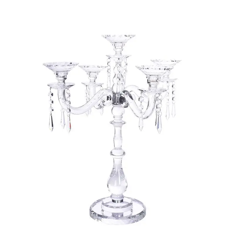 Nordic romantic five-headed ornament, crystal candle holder