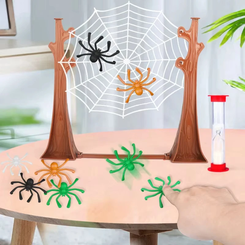 Bouncing Spider Game Kids Toys Funny Family Party Jumping Spiders Table Board Games Chilren Catapult Spider Hanging Web Game Toy