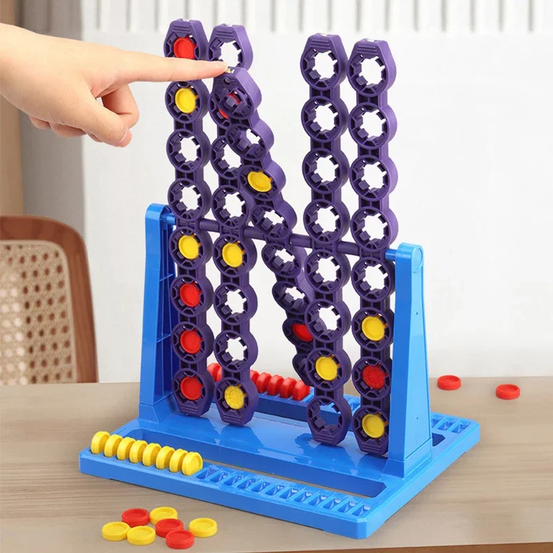 Connect 4 Spin Game Four In A Row Rotating Chessboard 2 Player Board Games for Family Kids Funny Board Game Puzzle Toys Kid Gift